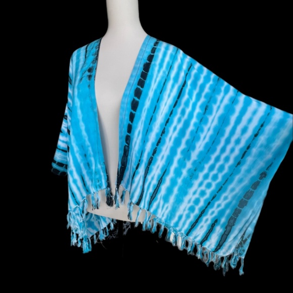 0099/ Blue Black cardigan Outer, Short Kimono - Picture 8 of 8